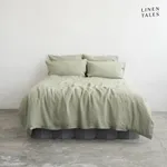 Svetlozelené ľanové obliečky na dvojlôžko 200x200 cm - Linen Tales Svetlozelené ľanové obliečky na dvojlôžko 200x200 cm - Linen Tales