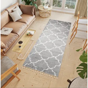 Huňatý šedý vzorovaný behúň Šírka: 100 cm Huňatý šedý vzorovaný behúň Šírka: 100 cm