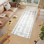 Huňatý biely behúň Šírka: 100 cm Huňatý biely behúň Šírka: 100 cm