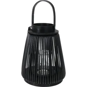 Drevený lampáš Merv čierna, 25 cm Drevený lampáš Merv čierna, 25 cm