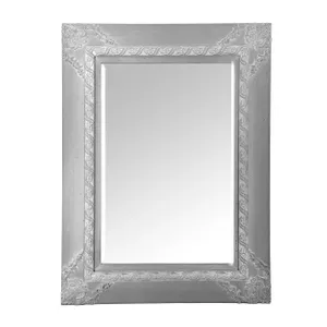 Estila Luxusné vintage obdĺžnikové zrkadlo Ancilla s hrubým hlineným rámom v sivo-bielom prevedení 120cm Estila Luxusné vintage obdĺžnikové zrkadlo Ancilla s hrubým hlineným rámom v sivo-bielom prevedení 120cm