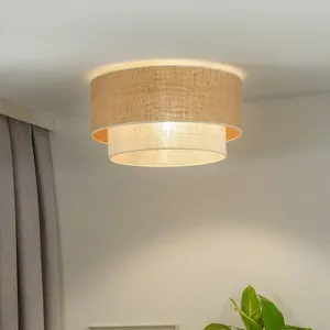 Euluna stropné svietidlo Boho juta, prírodná hnedá/biela, Ø 60 cm, Obývacia izba / jedáleň, Jutová textília, E27, 15W, K: 40cm Euluna stropné svietidlo Boho juta, prírodná hnedá/biela, Ø 60 cm, Obývacia izba / jedáleň, Jutová textília, E27, 15W, K: 40cm