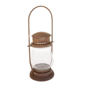 Kovový lampáš so sklom Rustik, 11 x 34 x 11 cm Kovový lampáš so sklom Rustik, 11 x 34 x 11 cm