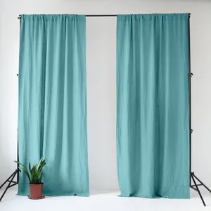 Tyrkysový ľanový záves 140x300 cm Coastal Blue – Linen Tales Tyrkysový ľanový záves 140x300 cm Coastal Blue – Linen Tales