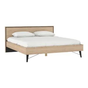 Dvojlôžková posteľ v dekore duba s roštom 180x200 cm v prírodnej farbe Ry – Tvilum Dvojlôžková posteľ v dekore duba s roštom 180x200 cm v prírodnej farbe Ry – Tvilum