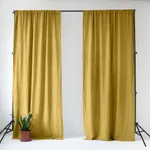 Žltý ľanový záves 140x170 cm Lemon Curry – Linen Tales Žltý ľanový záves 140x170 cm Lemon Curry – Linen Tales