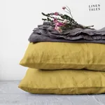 Ľanová obliečka na vankúš 50x70 cm Lemon Curry – Linen Tales Ľanová obliečka na vankúš 50x70 cm Lemon Curry – Linen Tales