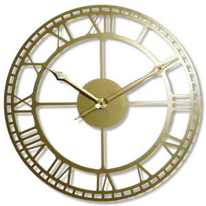 Nástenné kovové hodiny Vintage Retro zlato Flex z21a, 50 cm Nástenné kovové hodiny Vintage Retro zlato Flex z21a, 50 cm