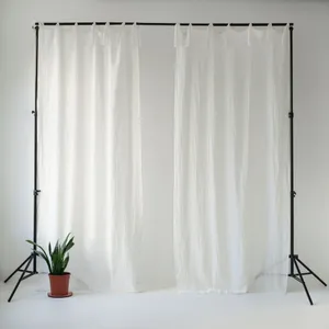 Biely ľanový ľahký záves s pútkami Linen Tales Daytime, 250 x 130 cm Biely ľanový ľahký záves s pútkami Linen Tales Daytime, 250 x 130 cm