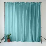 Tyrkysový ľanový záves 140x330 cm Coastal Blue – Linen Tales Tyrkysový ľanový záves 140x330 cm Coastal Blue – Linen Tales