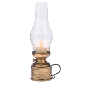 Plastový lampáš s LED sviečkou Elegance 24,5 cm, bronzová Plastový lampáš s LED sviečkou Elegance 24,5 cm, bronzová