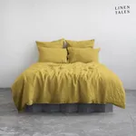 Žlté ľanové predĺžené obliečky na dvojlôžko 200x220 cm - Linen Tales Žlté ľanové predĺžené obliečky na dvojlôžko 200x220 cm - Linen Tales