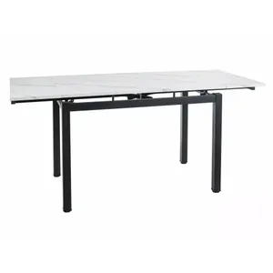 Rozkládací jídelní stůl Brandley 110/170 cm bílý/černý Rozkládací jídelní stůl Brandley 110/170 cm bílý/černý
