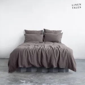 Tmavosivé ľanové obliečky na jednolôžko 140x200 cm - Linen Tales Tmavosivé ľanové obliečky na jednolôžko 140x200 cm - Linen Tales