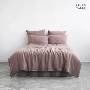 Ružové ľanové predĺžené obliečky na dvojlôžko 200x220 cm - Linen Tales Ružové ľanové predĺžené obliečky na dvojlôžko 200x220 cm - Linen Tales