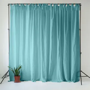 Tyrkysový ľanový záves 140x330 cm Coastal Blue – Linen Tales Tyrkysový ľanový záves 140x330 cm Coastal Blue – Linen Tales