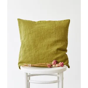 Ľanová obliečka na vankúš 50x50 cm Moss Green – Linen Tales Ľanová obliečka na vankúš 50x50 cm Moss Green – Linen Tales