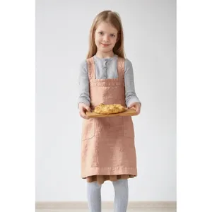 Detská oranžová ľanová zástera Linen Tales Pinafore, 60 x 34 cm Detská oranžová ľanová zástera Linen Tales Pinafore, 60 x 34 cm
