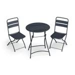 Blumfeldt RetroChic záhradný set, 1 stôl + 2 stoličky, 60 cm, skladacie, potiahnutý, odolný voči poveternostným vplyvom Blumfeldt RetroChic záhradný set, 1 stôl + 2 stoličky, 60 cm, skladacie, potiahnutý, odolný voči poveternostným vplyvom