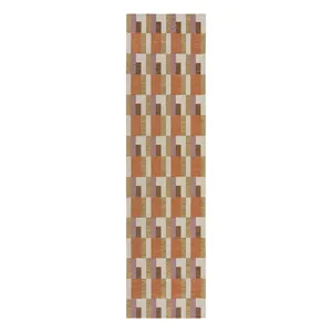 Behúň v oranžovo-prírodnej farbe 60x230 cm Riley Block Geo – Flair Rugs Behúň v oranžovo-prírodnej farbe 60x230 cm Riley Block Geo – Flair Rugs