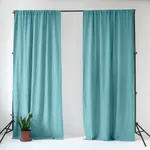 Tyrkysový ľanový záves 140x300 cm Coastal Blue – Linen Tales Tyrkysový ľanový záves 140x300 cm Coastal Blue – Linen Tales