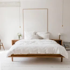 Biele obliečky na jednolôžko s prímesou ľanu 140x200 cm – Linen Tales Biele obliečky na jednolôžko s prímesou ľanu 140x200 cm – Linen Tales