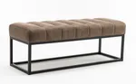 Estila Dizajnové retro sivo hnedá lavica Taxil s prešívanou sedacou časťou v odtieni taupe 108 cm Estila Dizajnové retro sivo hnedá lavica Taxil s prešívanou sedacou časťou v odtieni taupe 108 cm
