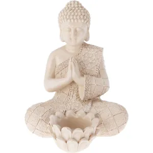 Záhradná dekorácia Budha na čajovú sviečku, 14 x 19 x 13 cm, krémová Záhradná dekorácia Budha na čajovú sviečku, 14 x 19 x 13 cm, krémová