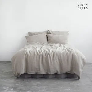 Krémové ľanové obliečky na jednolôžko 135x200 cm - Linen Tales Krémové ľanové obliečky na jednolôžko 135x200 cm - Linen Tales