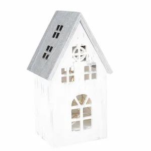 Vianočná drevená LED dekorácia Light house vintage biela, 11,7 x 21,2 x 9,7 cm Vianočná drevená LED dekorácia Light house vintage biela, 11,7 x 21,2 x 9,7 cm