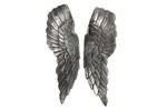 Estila Vintage nástenná dekorácia Angel Wings z kovu v striebornej patinovanej farbe s detailným reliéfom pier 65 cm Estila Vintage nástenná dekorácia Angel Wings z kovu v striebornej patinovanej farbe s detailným reliéfom pier 65 cm