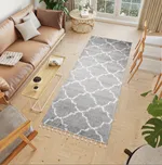 Huňatý šedý vzorovaný behúň Šírka: 100 cm Huňatý šedý vzorovaný behúň Šírka: 100 cm